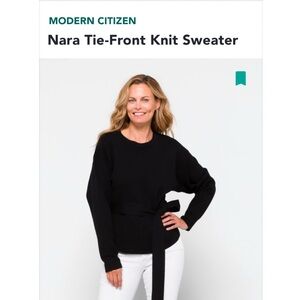 NWOT black bow waist sweater